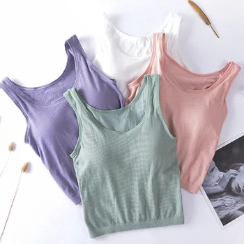 

Comfortable Sexy Women Vest Sexy Cropped Camis Tee Tanks Top Tanks Top Knit Camisole Sleeveless Camis T-shirt Crop Top Female