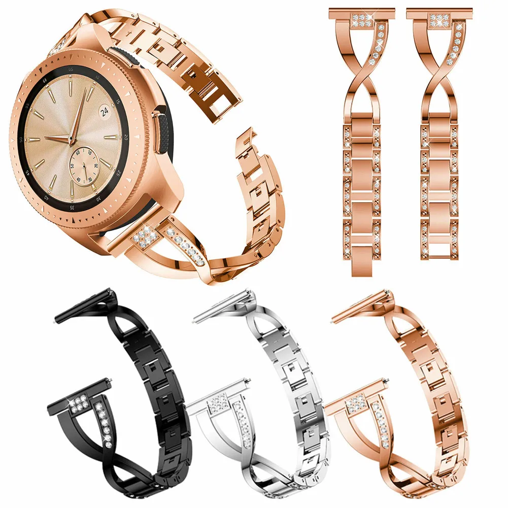 

Stainless Steel Rhinestone Watch Band Strap Wrist for Samsung Galaxy Watch 42mm LL@17