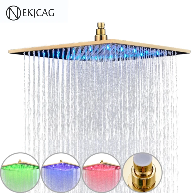 Насадка для душа с золотым покрытием 8/10/12/16 дюймов|shower head square|gold plated shower headsshower |