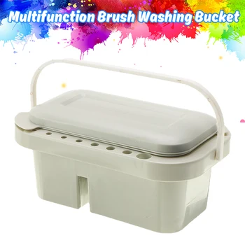 

Brush Washing Bucket Multifunction Pen Barrel Brush Washer With 16 Holes Art Palette Oil Acrylic Watercolor Tool Art Supplies