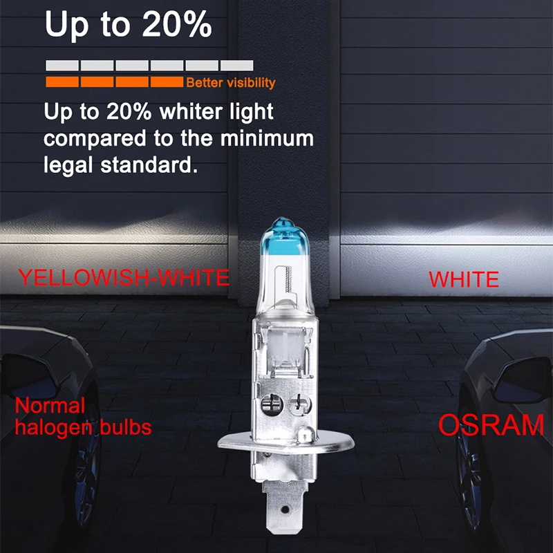 Лампа Ксеноновая OSRAM Night breaker лазерной H1 55 Вт Автомобильные галогеновые лампы для фар 12V противотуманных фар+ 150% Яркость 3500K 64150NL-HCB P14.5S 10X2BOX4F 1 пара