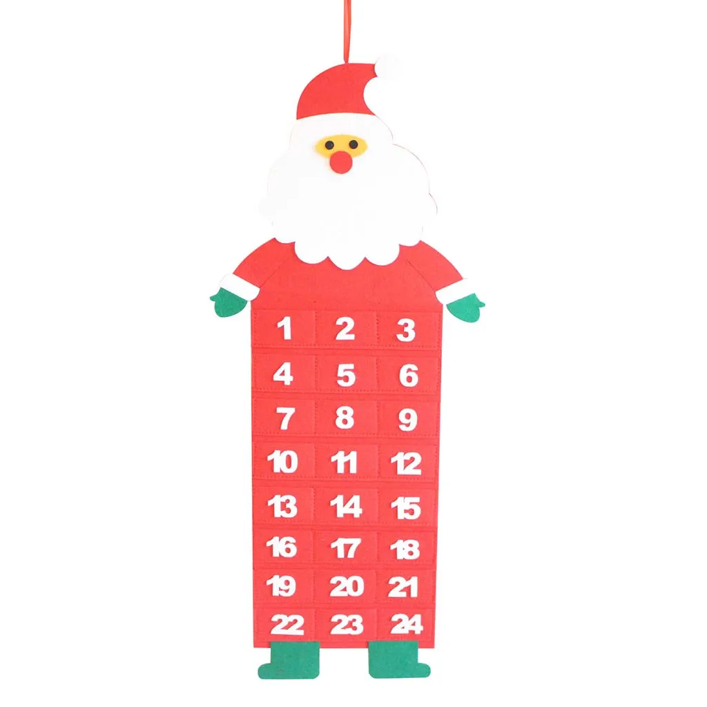 Горячая Распродажа, разноцветный Рождественский календарь и карманы, войлочный Детский Настенный отсчет, домашний декор, Рождественский кулон#20