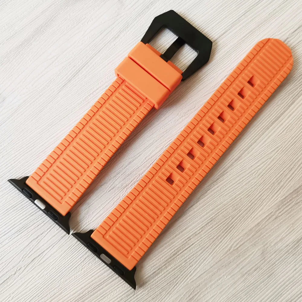 Резиновые ремешки для часов Apple Watch 5 4 3 2 1 40 мм 44 ремешок с шинами браслет iWatch 38 42