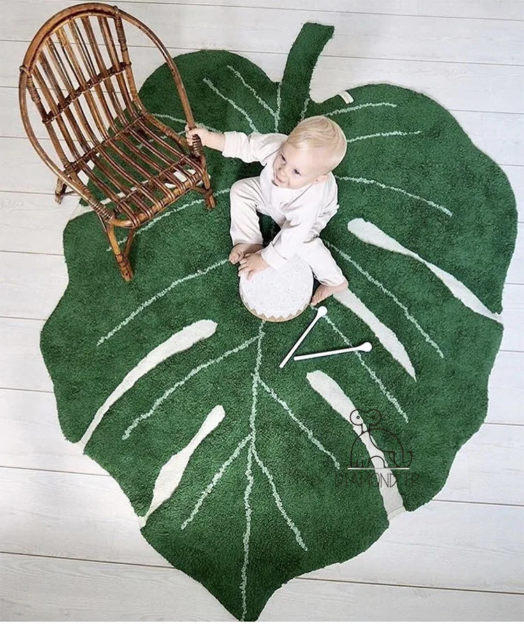

INS Leaf Modeling Cotton Mat Northern European-Style Children Home Decoration Rug Mat Photographic Prop Leaves Mat