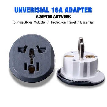 

16A Universal EU German Converter Adapter 250V AC Travel Charger Wall Power Plug Socket Adapter For Russian UK AU