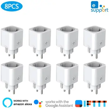 

8pcs/1pcs Wifi Smart Socket eWeLink with Alexa Google Home Mini IFTTT Smart Home EU Plug