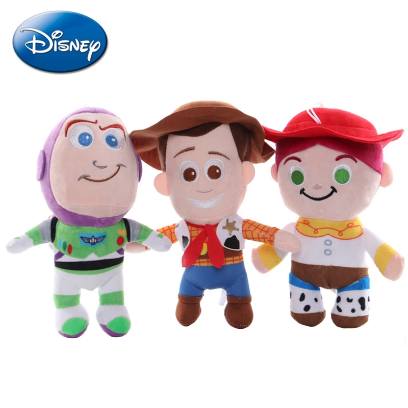 Disney 15-25cm Toy Story 4 Woody Jessie Buzz Lightyear Cartoon Anime Stuffed Plush Dolls Kawaii Keychain Pendant Toys Kids Gift new girls jessie mouse ears headband disney cartoon character cosplay women glitter stars hairband kids party hair accessories