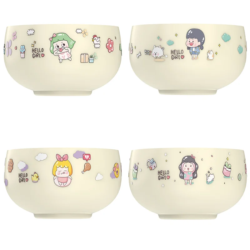 

316 Stainless Steel Cartoon Children's Bowl Thickened Heat-insulated Double-layer Storage Bowl Metal Kids Anti-fall Rice Bowl