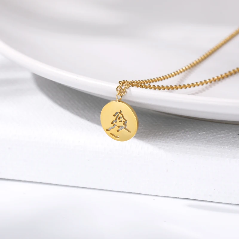 Розовое золото королева голова монета вырезанное Ожерелье Портрет Минимальный круглый минималистичный фигура лицо ожерелье дружеский подарок колье