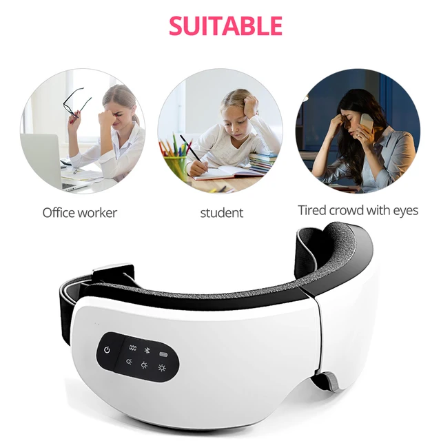 Electric Vibration Eye Massage Support Bluetooth Hot Heating Therapy Glasses Eye Care Fatigue Relief Machine Eyes