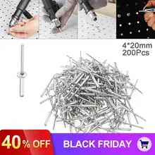 200 шт m4x20мм алюминиевый заклёпный пистолет ядро потянув клепки разрыв оправки для ногтей с мушроновой головкой и полированной хромированной поверхностью