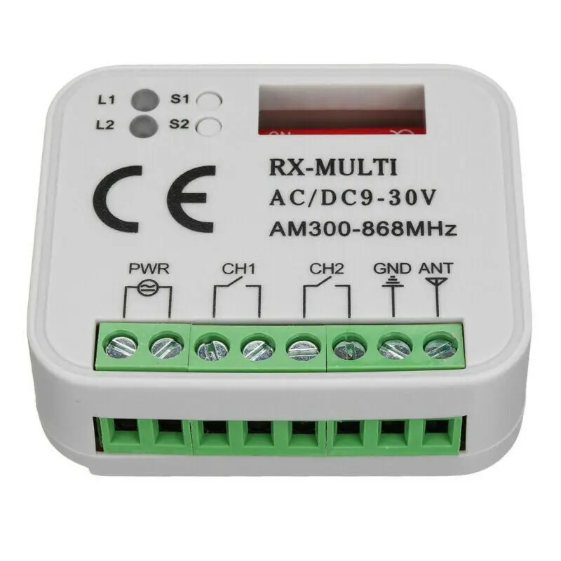 

2-ch 433mhz-868mhz receiver compatible with DOORHAN DITEC PUJOL V2 SOMMER remote controls