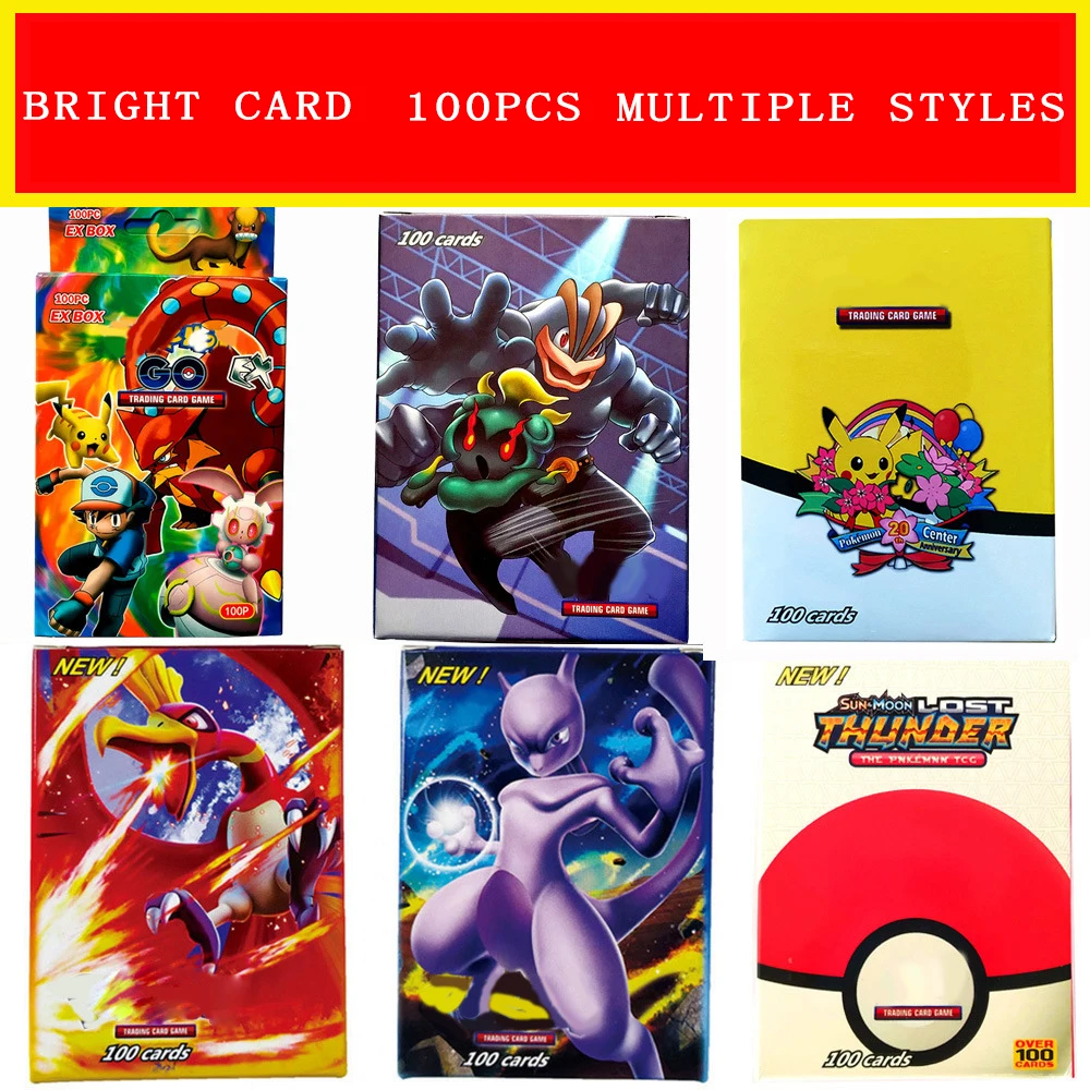 

Hot Sale 100 Pokemon Flash Card GX Multiple Kids Like Limited Edition Game Combination Kid's Favorite Toy
