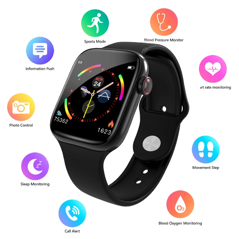 

W4 Pedometer Music Control Heart Rate Fitness Smartwatch Men Women Android IOS Smart Watch for Apple Watch Xiaomi PK B57 Iwo 12