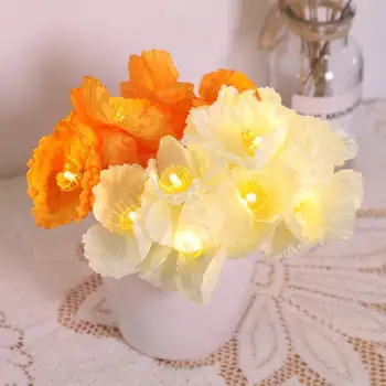 

Solar Orange Silk Flowers String Lights LED Battery Powered for Wedding Party Decoration christmas string lights