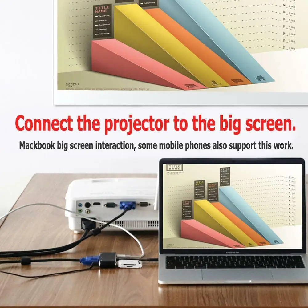 Asunflower адаптер USB Type C к HDMI A VGA концентратор с 3,5 мм аудио PD зарядка USB 3,0 порт для MacBook 13 15 дюймов концентратор