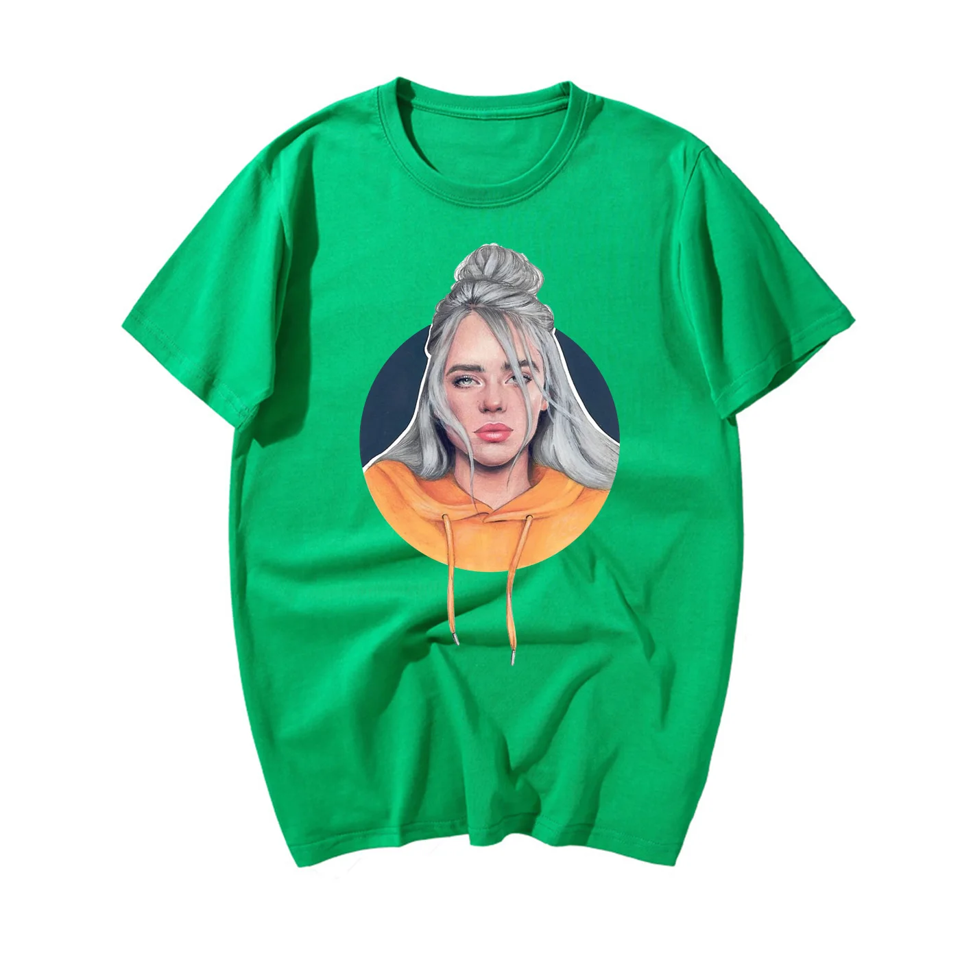 Лидер продаж, летние футболки с принтом Billie Eilish, модная черная футболка, брендовая футболка, мужские топы, хлопковая повседневная черная уличная одежда