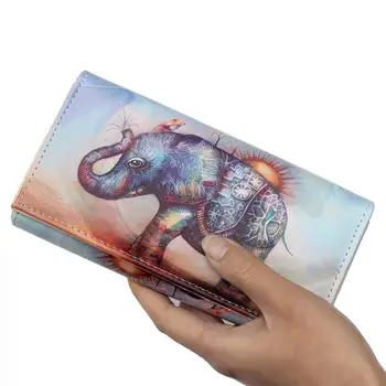 

2019 NEW Cute PU Leather Elephant Purses Women Wallets Long Design Clutch Wallet Fashion Female Purse Phone cards holder