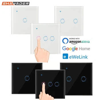 

Wifi Smart Light Switch Touch Glass Screen Panel Voice Control Wireless Wall Lamp Switches work with Alexa Echo Dot Google Home