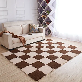 

6Pcs/Set Fluffy Jigsaw Puzzle EVA Foam Rug Anti-Skid Bedroom Carpet Floor Mat DNJ998