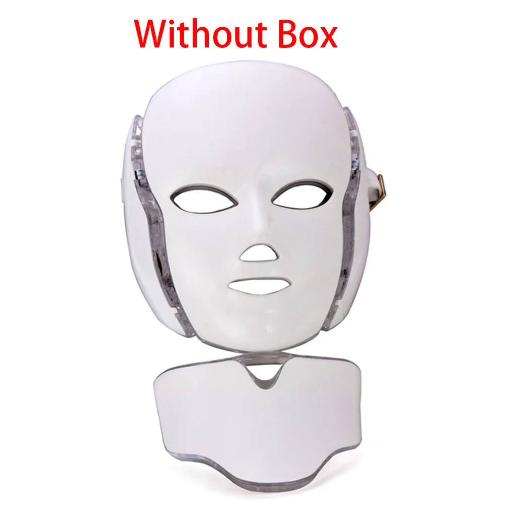 AGDOAD светодиодный косметическая маска для лица прибор для ухода за кожей 7 цветов Фотон терапия для лица устройство для приготовления маски для фототерапии Красота светодиодный маска для лица - Цвет: NO Box