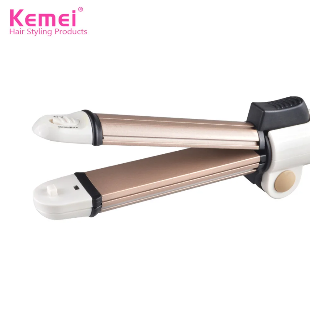 

KM-8851 3 in 1 Foldable Hair Curler Fast Heating Mini Ceramic Curling Iron + Hair Straightener Flat Iron+Corn Plate Hair Curler