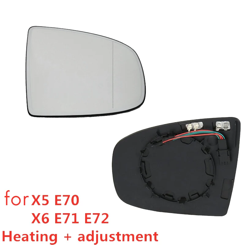 1 Pair Car Rear View Mirror Side Door Mirror Glass Heated + Adjustment