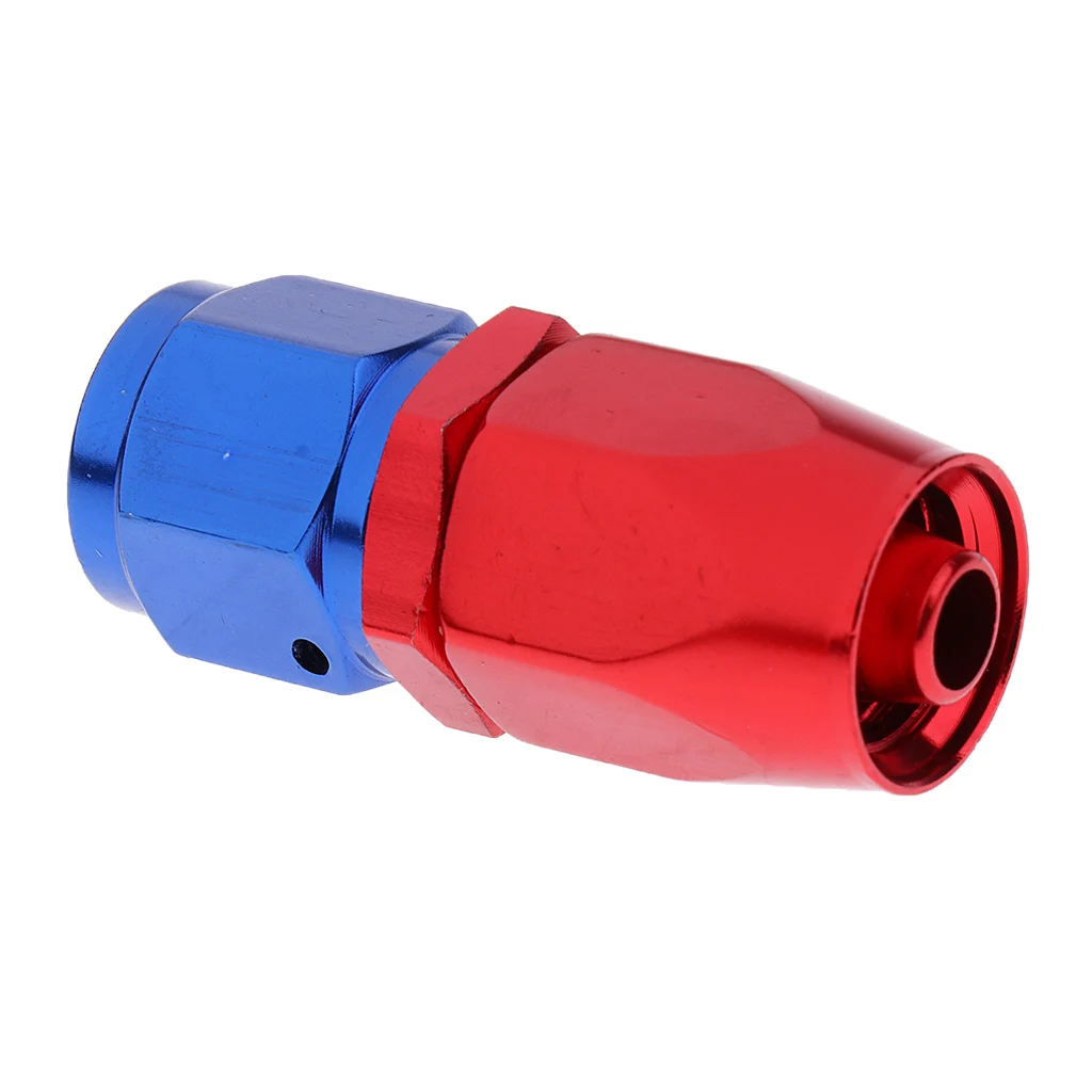 Universal Aluminum Swivel Fuel Pump Air Line Pipe AN-6 Blue And Red