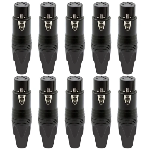 10 pçs lote 5 pinos xlr conector