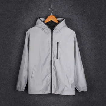 

Men's Reflective Hooded Jacket Cycling Sports Night Safety Jacket