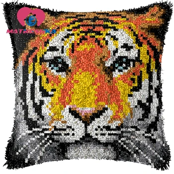 

latch hook kits cross-stitch pillow embroidery cat carpet do it yourself embroidery pillow Foamiran for crafts home decor tiger