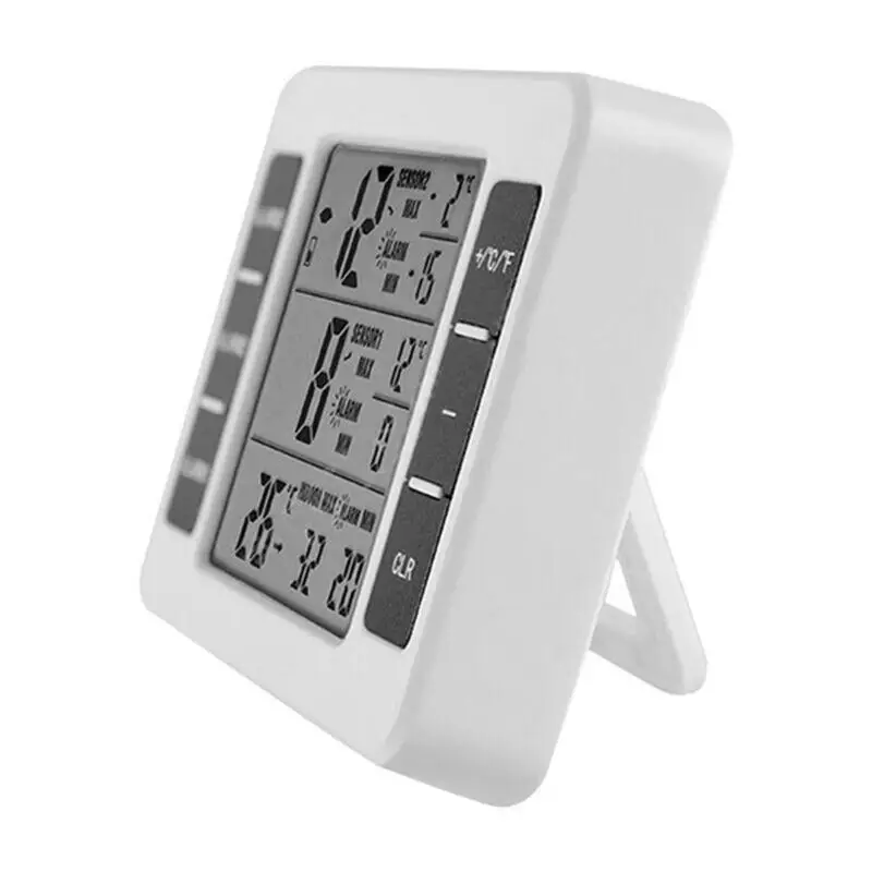 Холодильник термометр цифровой Морозильник Термометр с комнатным температурным монитором 2 беспроводные датчики холодильник звуковой сигнал