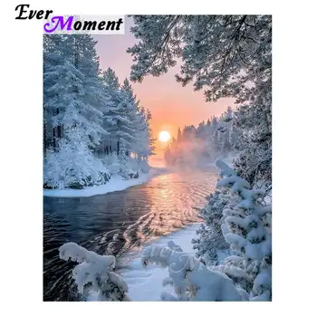 

Ever Moment Diamond Painting Scenery Winter Brook Sunshine Full Square Drills Resin Diamond Embroidery Mosaic Cross Stitch 4Y013