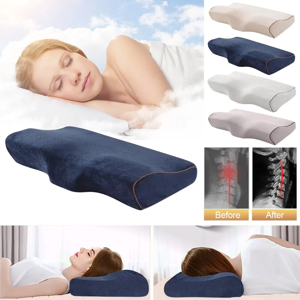 

Memory Foam Pillow Butterfly Shaped Bedding Pad Relax Neck Protection Orthopedic Slow Rebound Cervical For Health Care 50x30cm