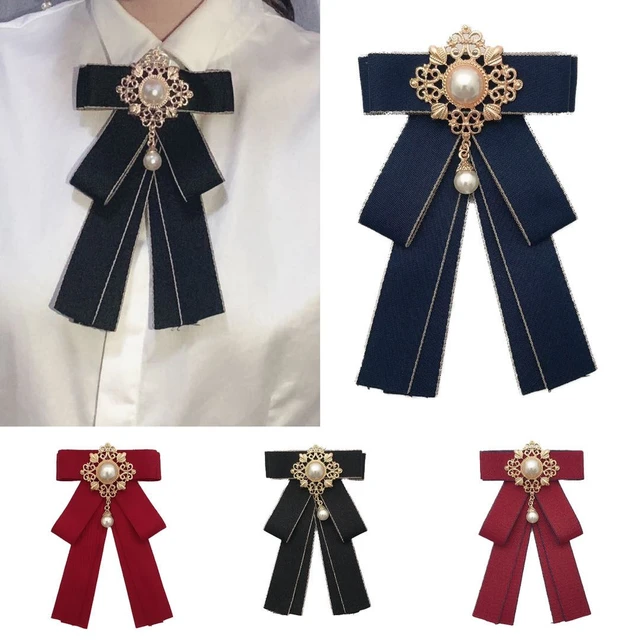 Ribbon Neck Bow Tie Women Suit Tie Men Brooches Pin Jewelry Brooches  Wedding Tie