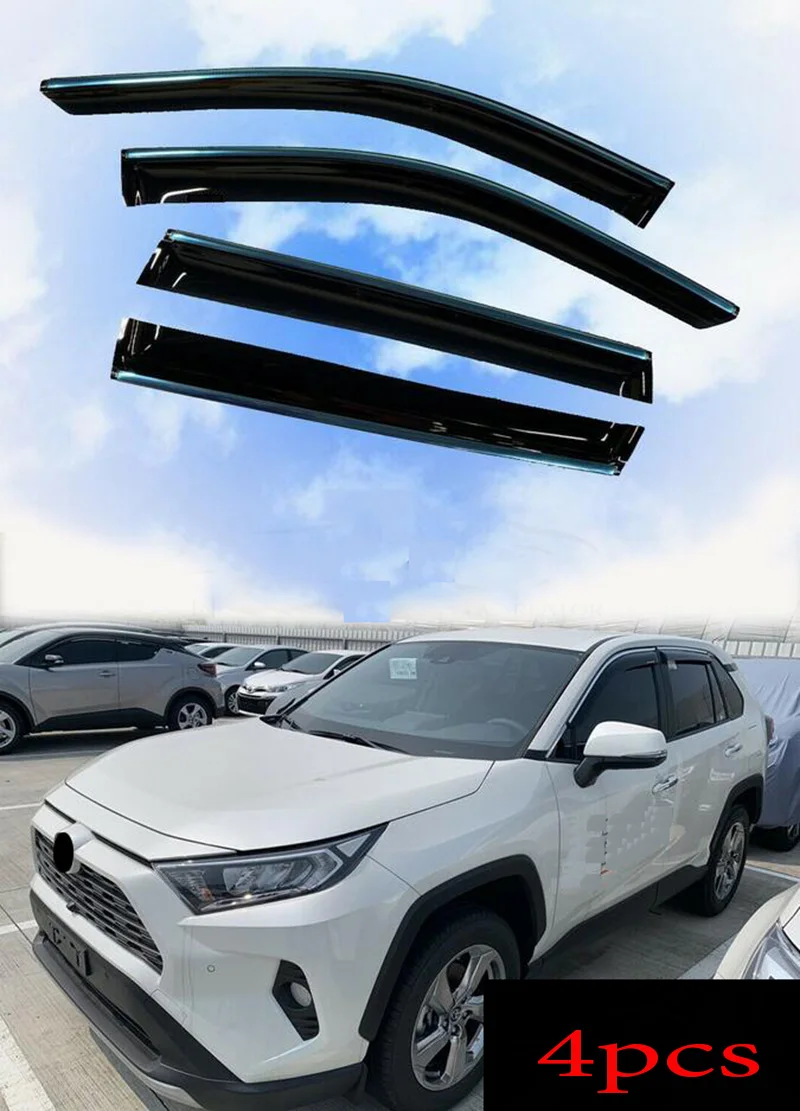 Для Toyota Rav4- хромированная отделка сбоку Высокое качество акриловый оконный козырек защита дефлектор 4 шт