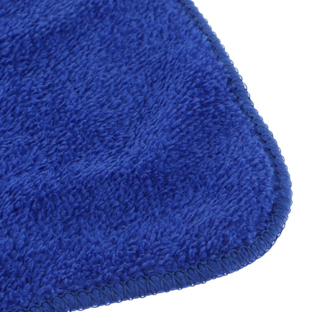 Soft Coral Fleece Towel Kitchen Wash Auto Car Home Cleaning Washable Cloth Blue 29.5 x 29cm