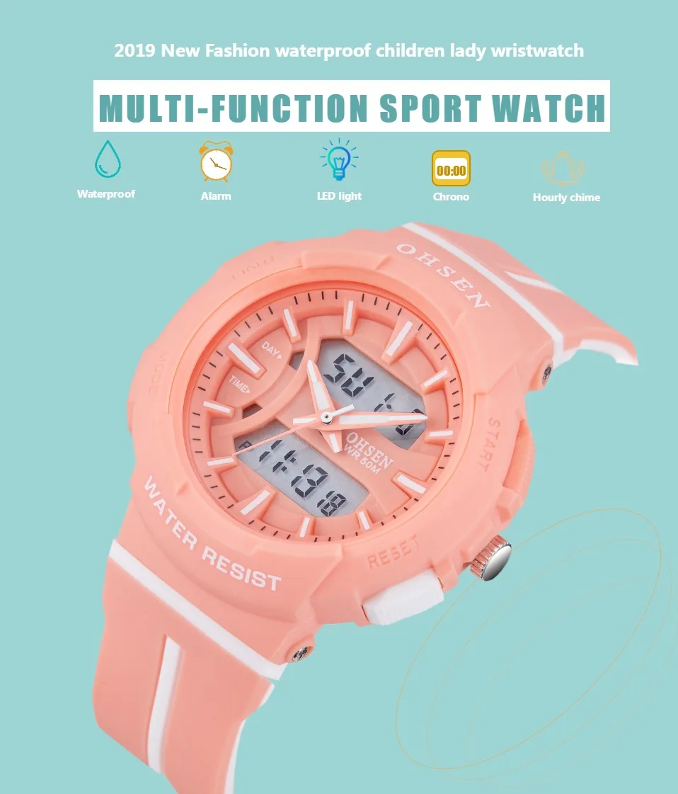 de pulso esporte silicone strap 50M azul
