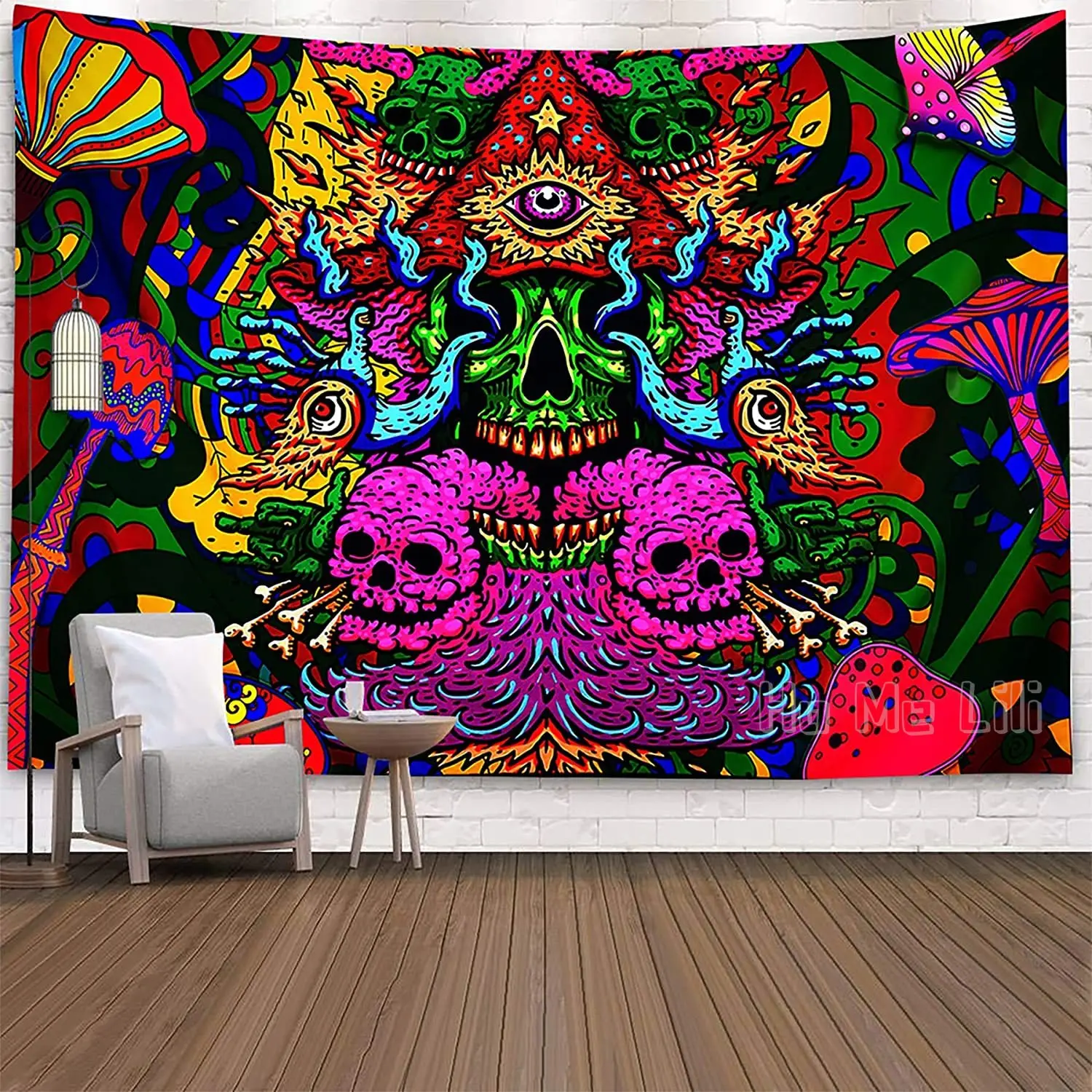 

Trippy Mushrooms Tapestry Colorful Surreal Abstract Wall Hanging for Bedroom Living Room Decor