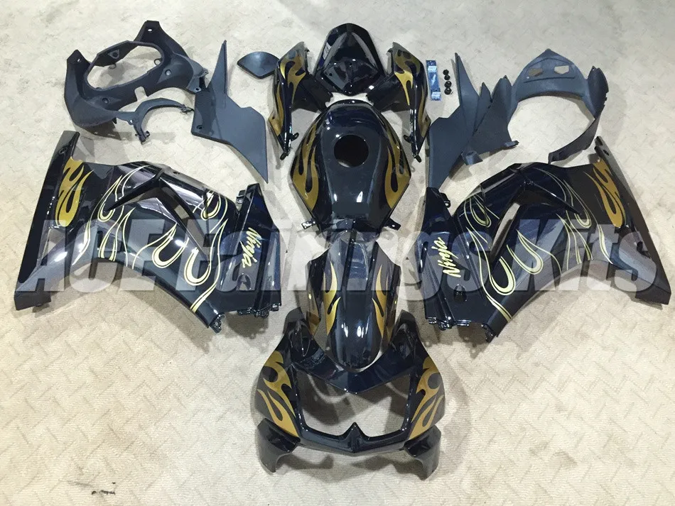 Комплект обтекателей ABS для Kawasaki Ninja250 EX250 ZXR250 2008- 08 09 10 11 12 13 14 Набор обтекателей(литьевая форма)+ крышка бака