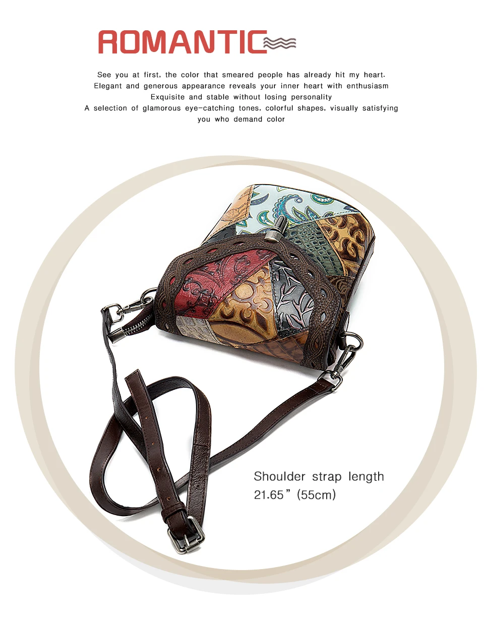 MAHEU модная женская сумка на плечо в этническом стиле из натуральной кожи, сумки через плечо для женщин, женская Лоскутная кожаная сумка на ремне