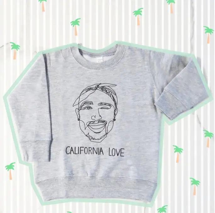 Толстовка с тупаком; 2Pac California Love 90; одежда в стиле хип-хоп; джемпер с длинными рукавами; модная одежда; топы - Цвет: Gray-black txt