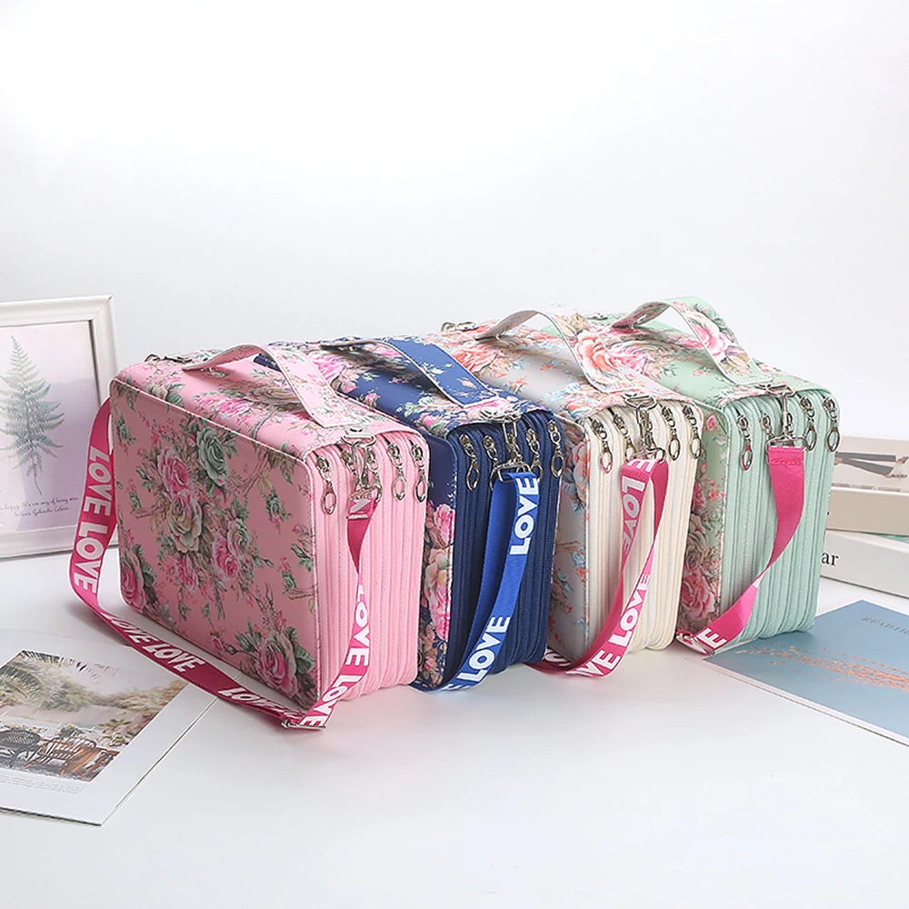 120/200/252 Slots Pencil Case School Pencilcase for Girl Stationery Pen Box Large Capacity Office Bag Big Organizer Kit Supplies pencil cases stationery box pen storage bag
