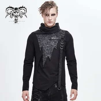 

Devil Fashion Men's Punk Turtleneck Cotton Long Sleeve Top Gothic Rock Club Stage Performance T-shirts
