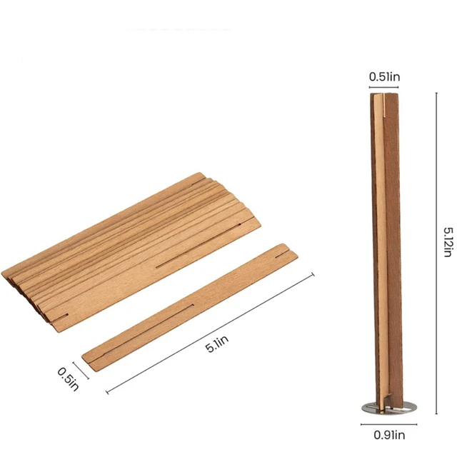 Mechas de madera de 8x90 mm para hacer velas. ¡Fáciles de usar! Cantidad  Pack de 10