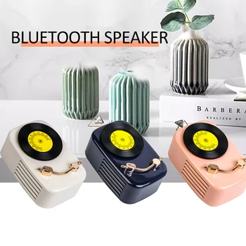 

New Wireless Bluetooth Speaker Retro Portable Mini Subwoofer Audio Gift Stereo Loudspeaker Sound System Support TF AUX USB