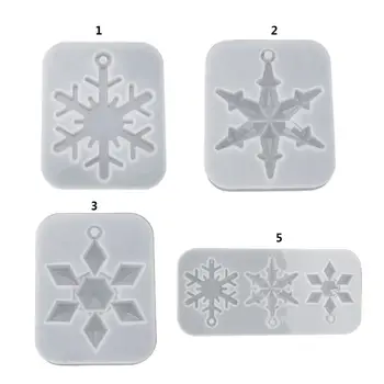 

Crystal Epoxy Resin Mold Snowflake Pendant Casting Silicone Mould DIY Craft Tool