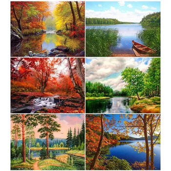 

Fuyun 5D Diamond Painting Landscape Full Round Diamond Mosaic Rhinestone Picture Embroidery Sale Natural Scenery