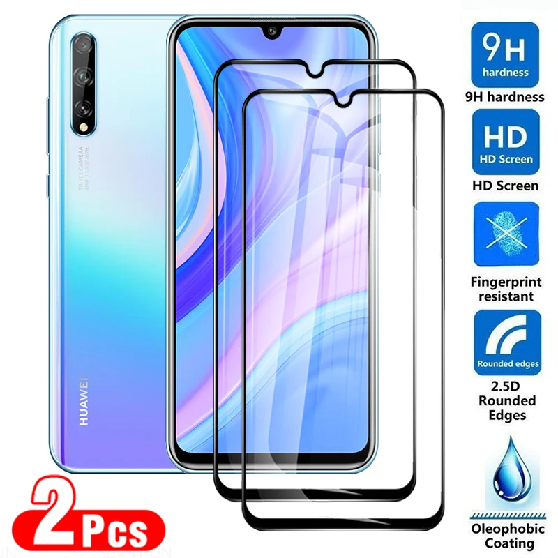 

2 Pcs Full Screen Protector For Huawei Y8p Tempered Glass On The Y8 P Y 8 P 8P Huaweiy8p AQM-LX1 9H Safety Glas Protective Film