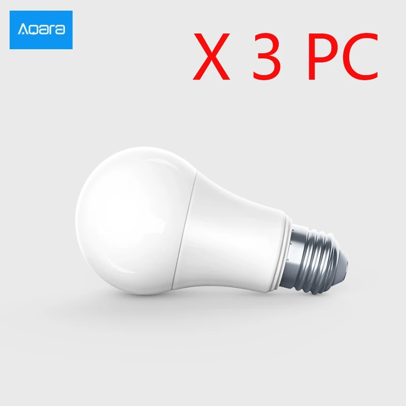 XIAOMI Aqara 9W E27 2700 K-6500 K 806lum умный светодиодный светильник белого цвета лампа работает с домашними комплектами и MI Home APP - Цвет: 3PCS